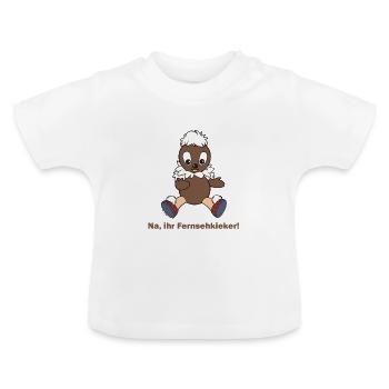 Pittiplatsch Na, ihr Fernsehkieker - Baby Bio-T-Shirt mit Rundhals - Weiß - Vorne