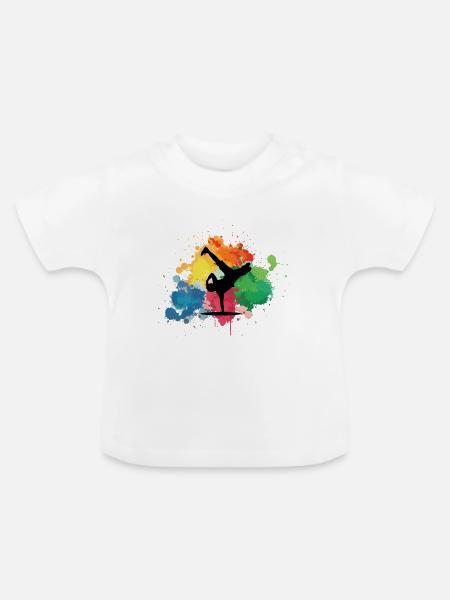 Break dancers - Baby Bio-T-Shirt mit Rundhals - Weiß