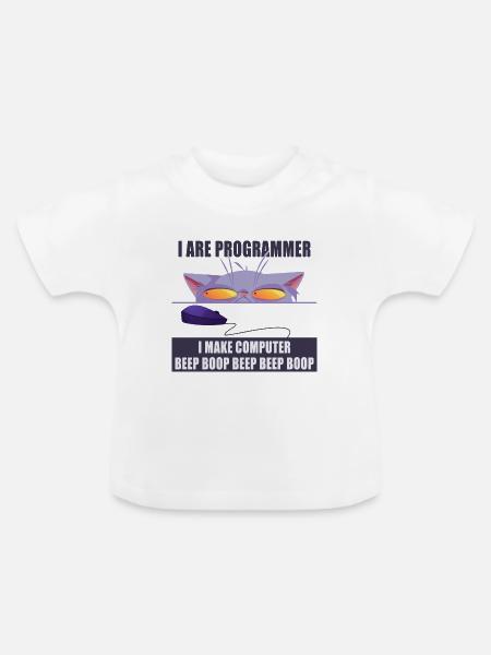 Ich bin Programmierer - Baby Bio-T-Shirt mit Rundhals - Weiß