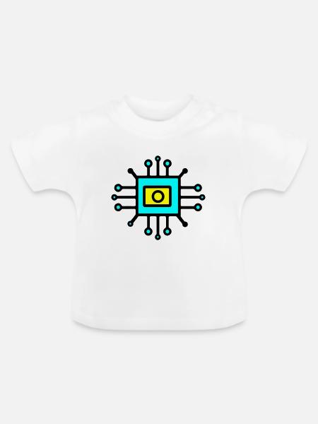 Chip Digital Computer Sensor - Baby Bio-T-Shirt mit Rundhals - Weiß