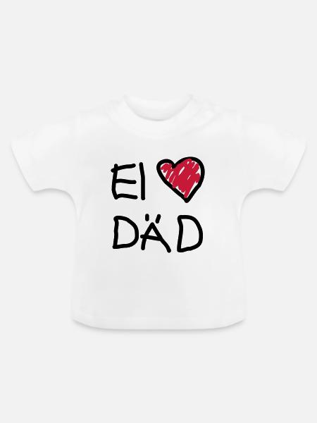 I love dad ( ei love däd ) - Baby Bio-T-Shirt mit Rundhals - Weiß