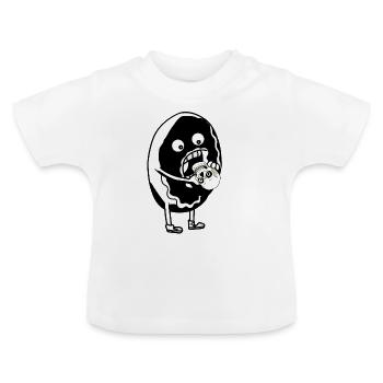 DONUT HORROR DARK GRUFTI GOTHIC SKULL DARK - Baby Bio-T-Shirt mit Rundhals - Weiß - Vorne