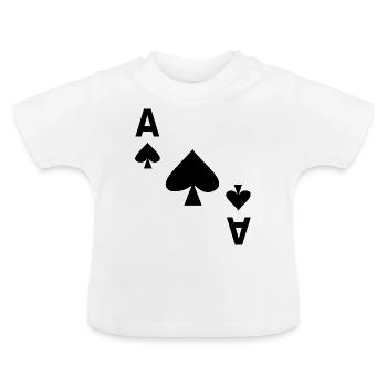Card Game Card Ace of Spades - Baby Organic T-Shirt with Round Neck - white - Front