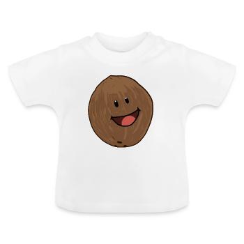 Coconut Coconut Nuts Nut Coconuts - Baby Organic T-Shirt with Round Neck - white - Front
