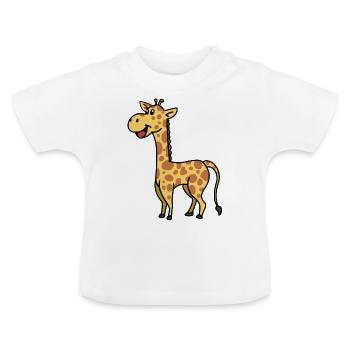 Giraffe Giraffes Wildlife Zoo Animals Animals Children - Baby Organic T-Shirt with Round Neck - white - Front