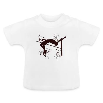 Hochspringer Wasserfarben Hochsprung - Baby Bio-T-Shirt mit Rundhals - Weiß - Vorne