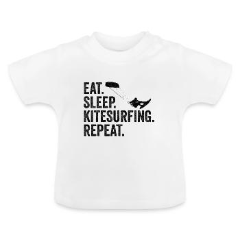 Kite surfing surfer kite gift - Baby Organic T-Shirt with Round Neck - white - Front