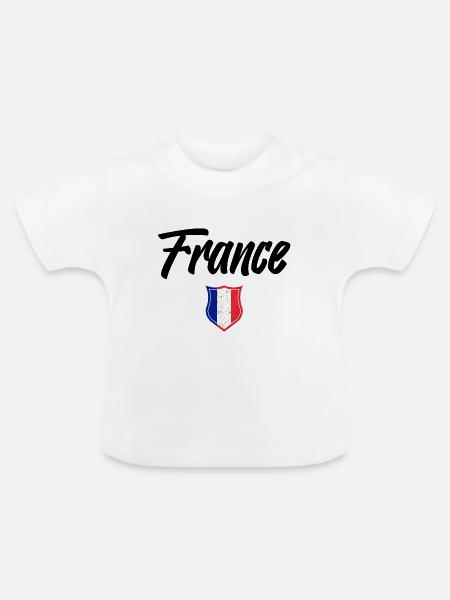 FRANKREICH - Baby Bio-T-Shirt mit Rundhals - Weiß