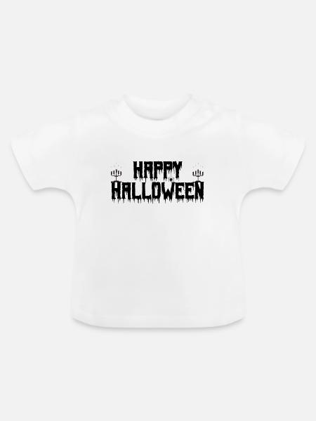 Fröhliches Halloween. Fröhliches Halloween. - Baby Bio-T-Shirt mit Rundhals - Weiß