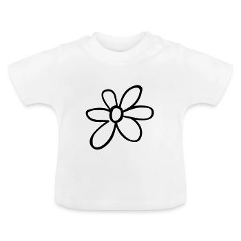Blume - Baby Bio-T-Shirt mit Rundhals - Weiß - Vorne