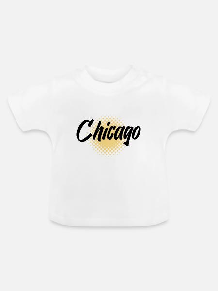 Chicago - Baby Bio-T-Shirt mit Rundhals - Weiß