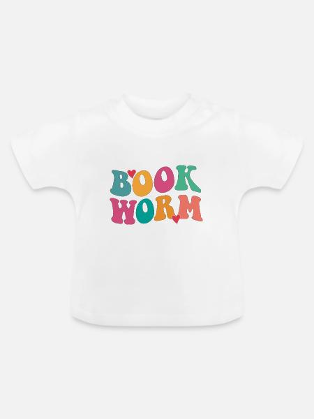 Book worm - Baby Bio-T-Shirt mit Rundhals - Weiß