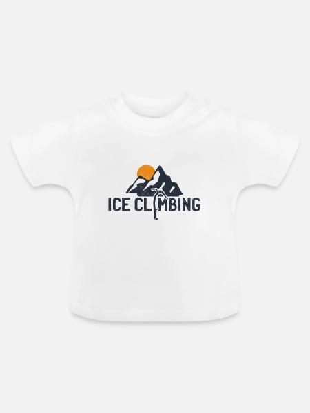 Eisklettern Eiskletterer - Baby Bio-T-Shirt mit Rundhals - Weiß