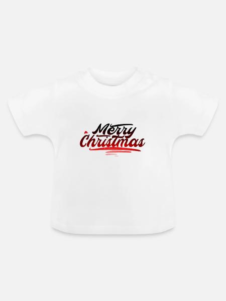 Merry Christmas - Baby Bio-T-Shirt mit Rundhals - Weiß