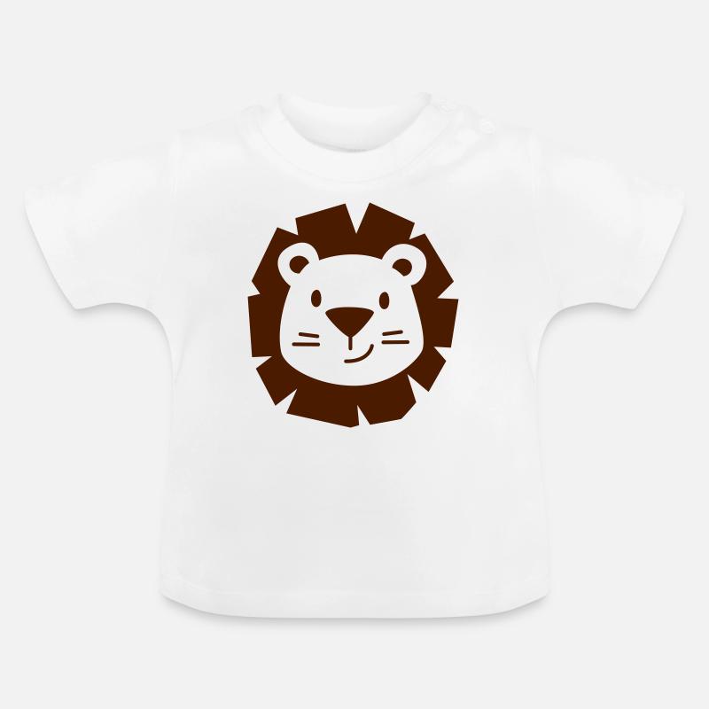 Visage de bébé lion - T-shirt bio col rond Bébé - blanc