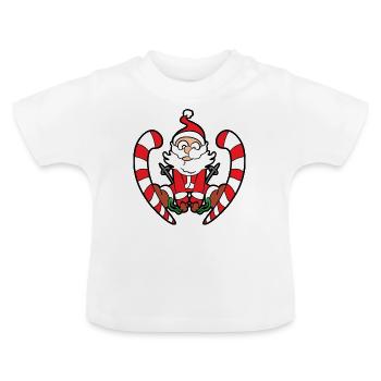 Père Noël - T-shirt bio col rond Bébé - blanc - Devant