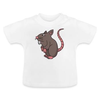 Rat - Baby Organic T-Shirt with Round Neck - white - Front