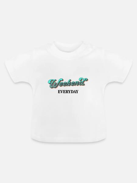 Weekend everyday - Baby Bio-T-Shirt mit Rundhals - Weiß