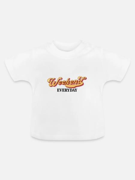 Weekend everyday - Baby Bio-T-Shirt mit Rundhals - Weiß