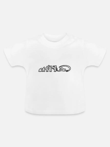 Evolution Swimmer White Grunge - Baby Bio-T-Shirt mit Rundhals - Weiß