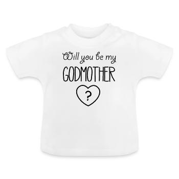 Serez-vous ma marraine? - T-shirt bio col rond Bébé - blanc - Devant