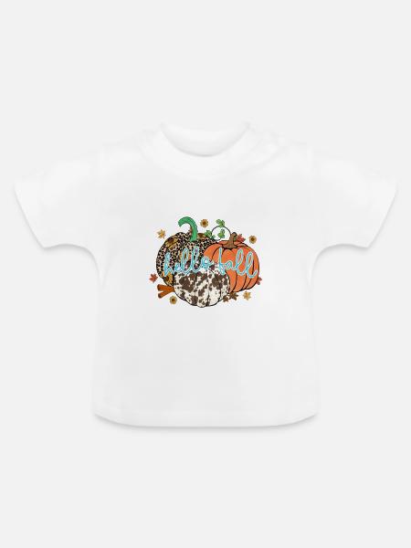 Hallo Herbst - Baby Bio-T-Shirt mit Rundhals - Weiß