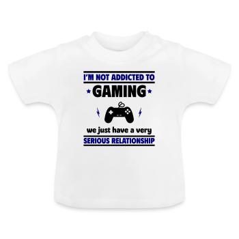 Ich bin nicht süchtig nach Gaming - Baby Bio-T-Shirt mit Rundhals - Weiß - Vorne