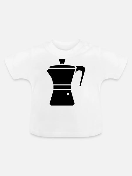 bialetti kaffee espressokanne - Baby Bio-T-Shirt mit Rundhals - Weiß
