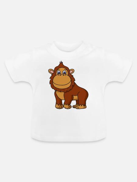 Gorilla - Baby Bio-T-Shirt mit Rundhals - Weiß