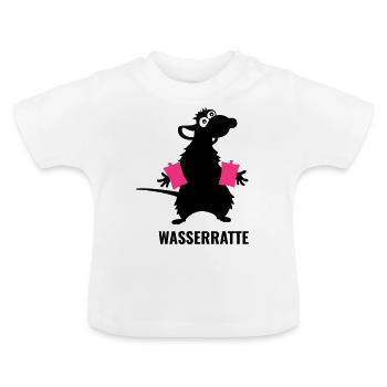 Wasserratte - Baby Bio-T-Shirt mit Rundhals - Weiß - Vorne