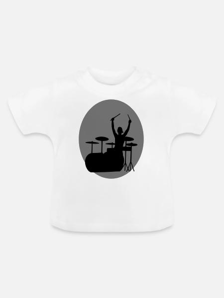 Schlagzeuger - Baby Bio-T-Shirt mit Rundhals - Weiß