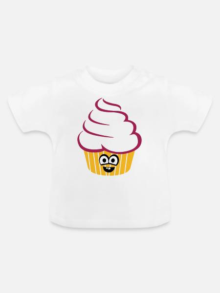cupcake_funny - Baby Bio-T-Shirt mit Rundhals - Weiß