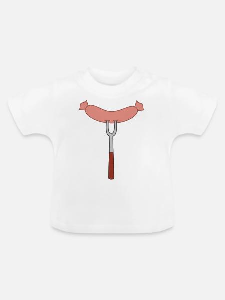 Würstchen - Baby Bio-T-Shirt mit Rundhals - Weiß