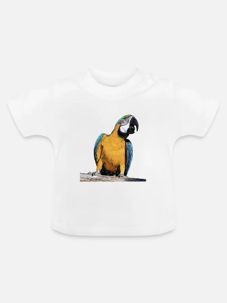 Blauer Ara - Baby Bio-T-Shirt mit Rundhals - Weiß