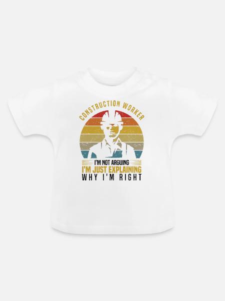 Bauarbeiter - Baby Bio-T-Shirt mit Rundhals - Weiß