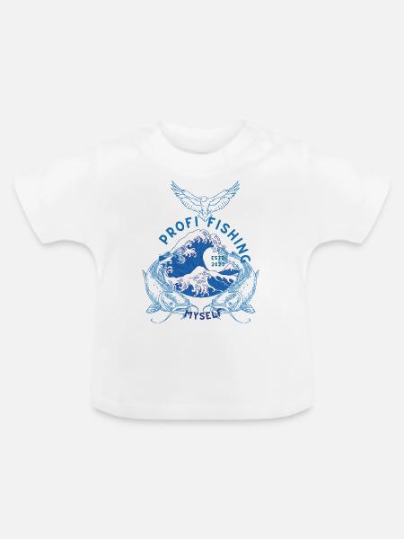 profi Fishing - Baby Bio-T-Shirt mit Rundhals - Weiß