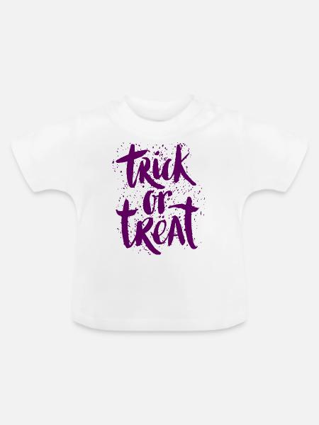Trick or Treat - Baby Bio-T-Shirt mit Rundhals - Weiß