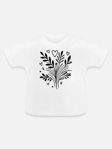 Herzbaum Ast - Baby Bio-T-Shirt mit Rundhals - Weiß
