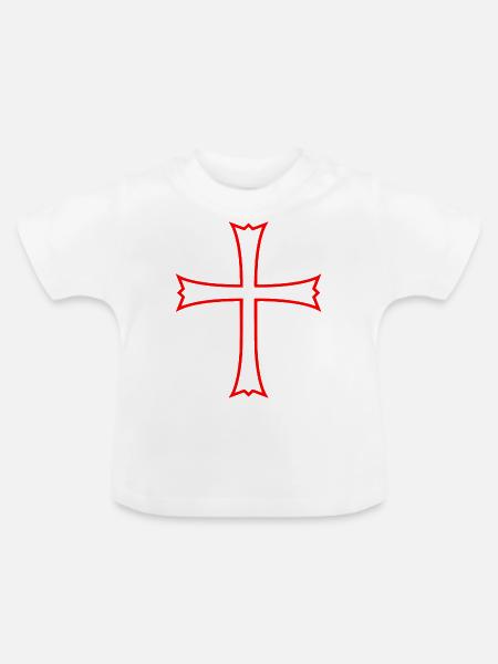 kreuz - Baby Bio-T-Shirt mit Rundhals - Weiß