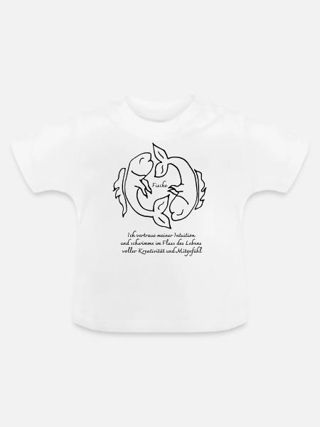 Sternzeichen Fische - Baby Bio-T-Shirt mit Rundhals - Weiß