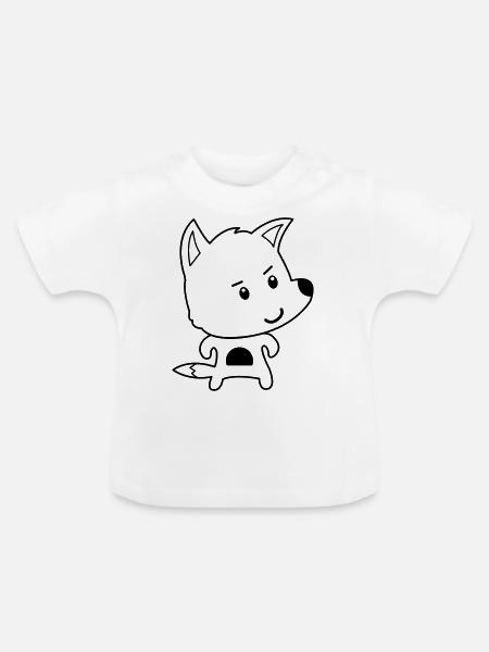fuchs comic - Baby Bio-T-Shirt mit Rundhals - Weiß