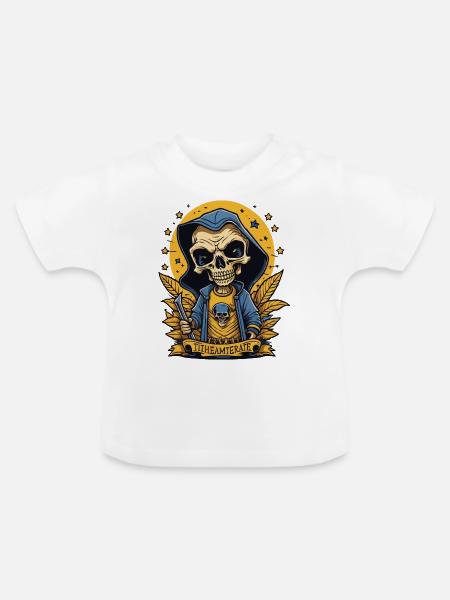 Tod in der Nachbarschaft - Baby Bio-T-Shirt mit Rundhals - Weiß