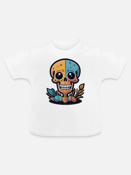 Skelett - Baby Bio-T-Shirt mit Rundhals - Weiß