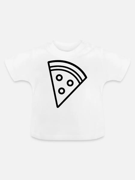 Pizzastück - Baby Bio-T-Shirt mit Rundhals - Weiß