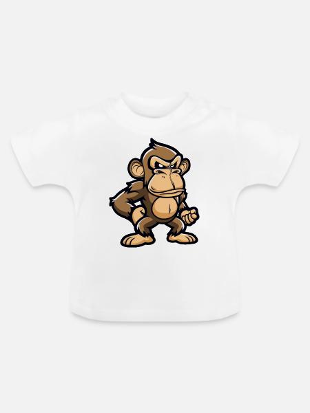 affe - Baby Bio-T-Shirt mit Rundhals - Weiß