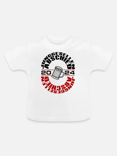 Junggesellen Abschied 2024 - Baby Bio-T-Shirt mit Rundhals - Weiß