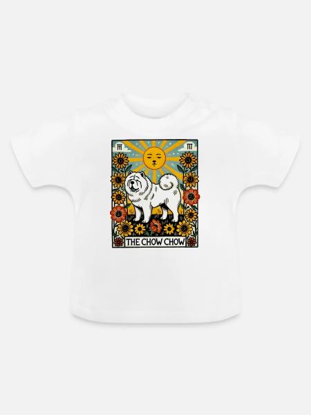 Die Chow Chow Dog Tarotkarte - Baby Bio-T-Shirt mit Rundhals - Weiß