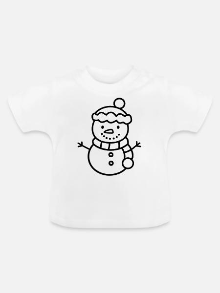 Schneemann - Baby Bio-T-Shirt mit Rundhals - Weiß