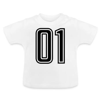 01 - Baby Organic T-Shirt with Round Neck - white - Front