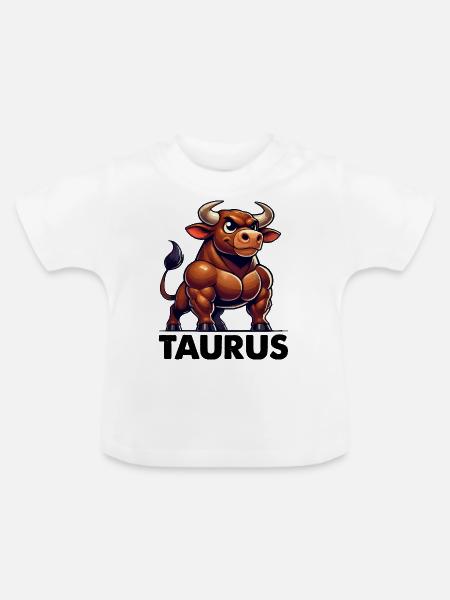 stier comic - Baby Bio-T-Shirt mit Rundhals - Weiß